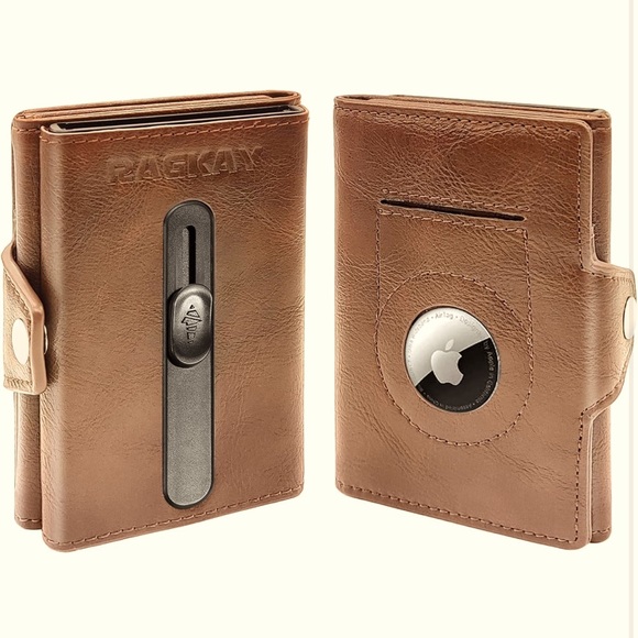 Other - Wallet Airtag Holder,Pop Up Card Holder Leather, Compatible with Apple Air Tag